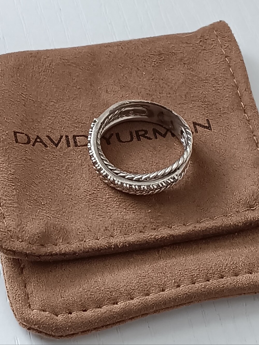 David Yurman Sterling Silver Crossover Diamond Ring Size 8.5US - Picture 5 of 5